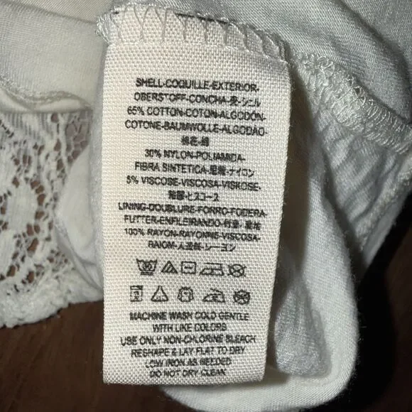 Free People Cream Lace Skater Mini Dress 3/4 Sleeve Bridal Shower Wedding M - Picture 10 of 14